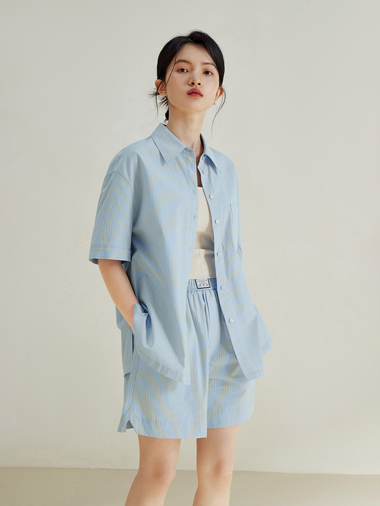 French Commuter Shirt Shorts Fashionable Suit for Female