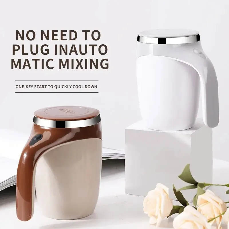 automatic stirring cup magnetic mug blending coffee or milkshake