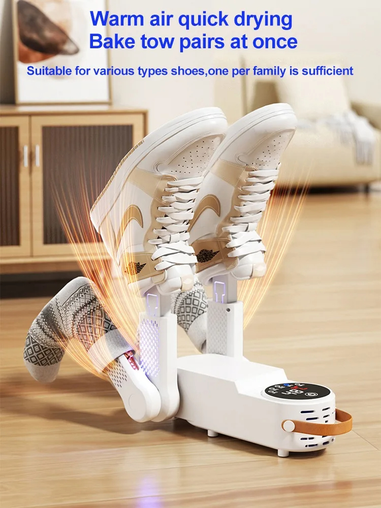 Electric shoe dryer with dual V bracket, UV foot boot dryer for fast drying and odor elimination.